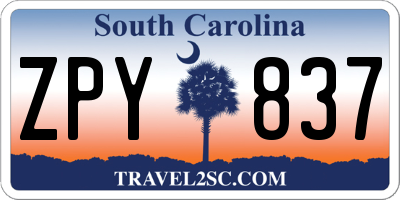 SC license plate ZPY837