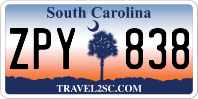 SC license plate ZPY838
