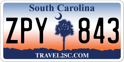 SC license plate ZPY843