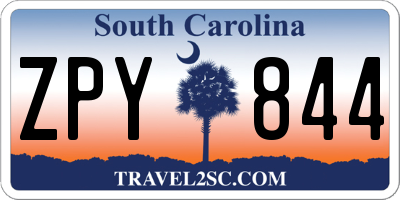 SC license plate ZPY844