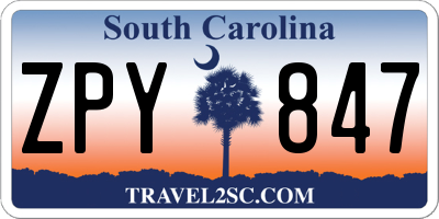 SC license plate ZPY847