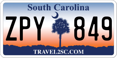 SC license plate ZPY849