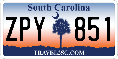 SC license plate ZPY851