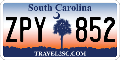 SC license plate ZPY852