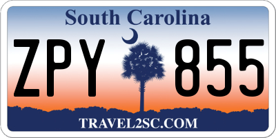 SC license plate ZPY855