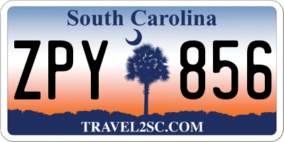 SC license plate ZPY856