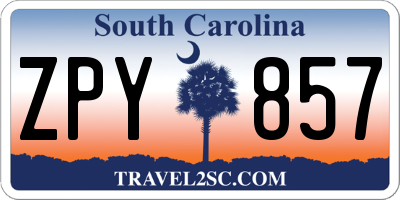 SC license plate ZPY857