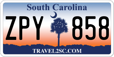 SC license plate ZPY858