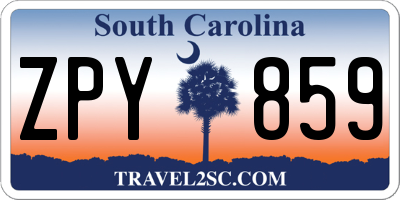 SC license plate ZPY859
