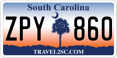 SC license plate ZPY860