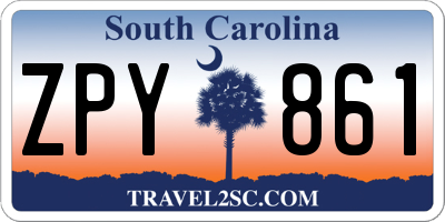SC license plate ZPY861