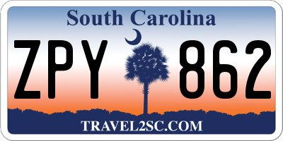 SC license plate ZPY862