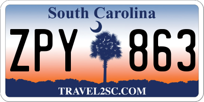 SC license plate ZPY863