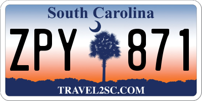 SC license plate ZPY871