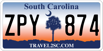 SC license plate ZPY874