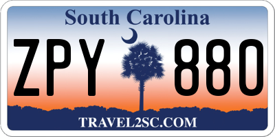 SC license plate ZPY880