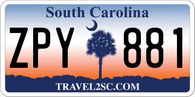 SC license plate ZPY881