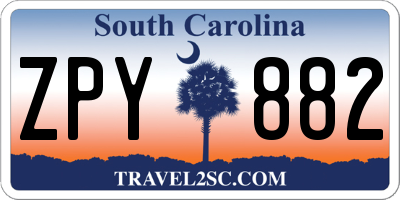SC license plate ZPY882