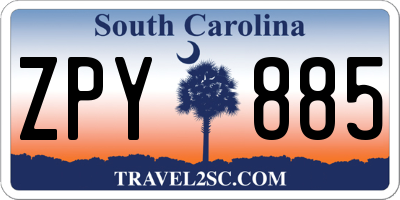 SC license plate ZPY885