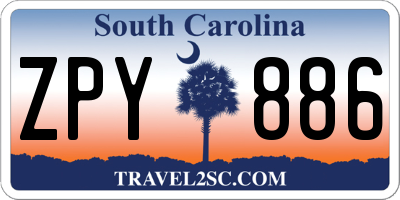 SC license plate ZPY886