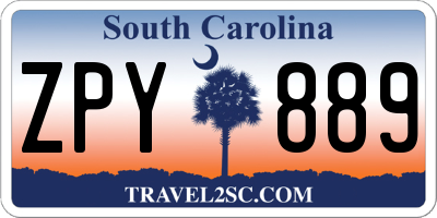 SC license plate ZPY889