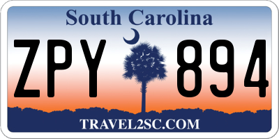 SC license plate ZPY894