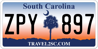 SC license plate ZPY897