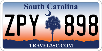 SC license plate ZPY898