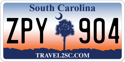 SC license plate ZPY904