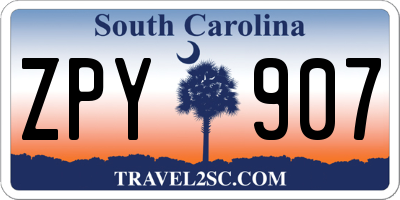 SC license plate ZPY907
