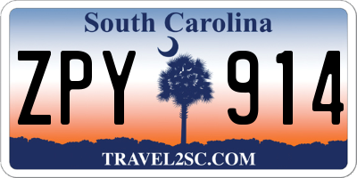 SC license plate ZPY914