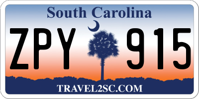 SC license plate ZPY915