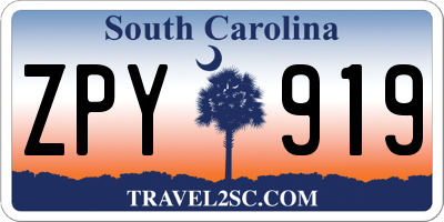 SC license plate ZPY919