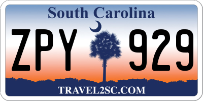 SC license plate ZPY929