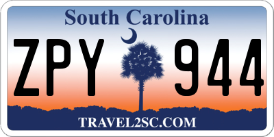 SC license plate ZPY944