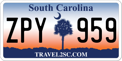 SC license plate ZPY959