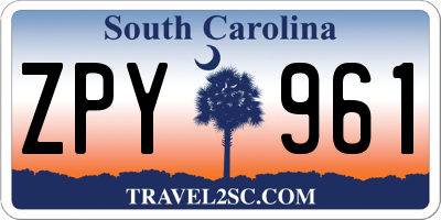 SC license plate ZPY961