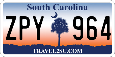 SC license plate ZPY964