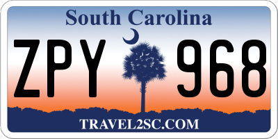 SC license plate ZPY968