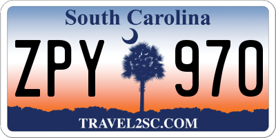 SC license plate ZPY970