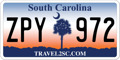 SC license plate ZPY972
