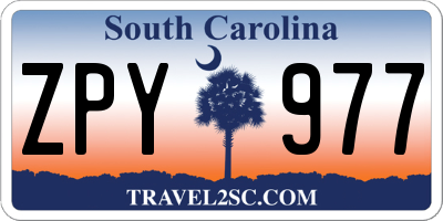 SC license plate ZPY977