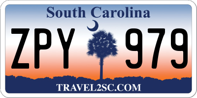 SC license plate ZPY979