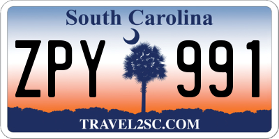 SC license plate ZPY991
