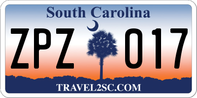 SC license plate ZPZ017