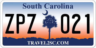 SC license plate ZPZ021