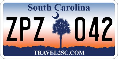 SC license plate ZPZ042