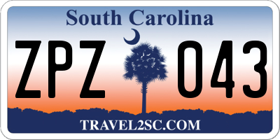 SC license plate ZPZ043