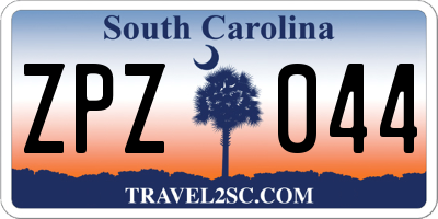 SC license plate ZPZ044