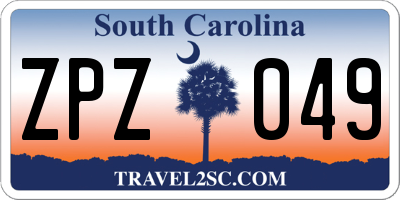 SC license plate ZPZ049